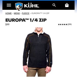 Kuhl men’s Europa 1/4 zip size xl color is charcoal but it’s definitely brown